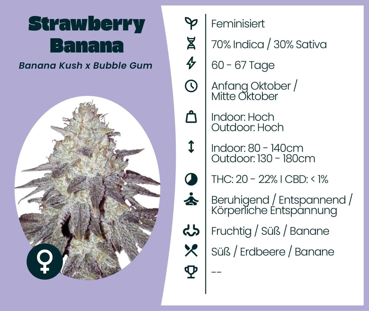 strawberry banana feminized seeds Strawberry Banana Strain Samen · Feminisiert 20-22% THC